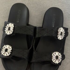 Elegant Black Embellished Sandals